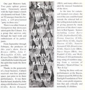 Review of Cabaret 1992 in Ye Domesday Booke