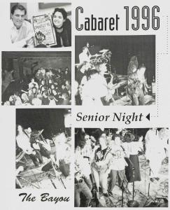 Photograph of performers on stage in the yearbook
