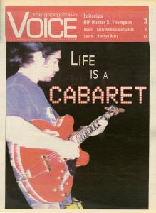 Voice cover with an image of a guitarist playing a red guitar