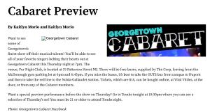 Preview article in The Hoya