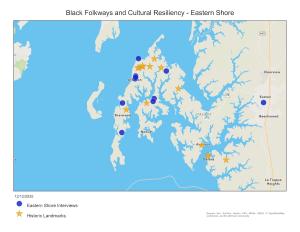 A color map of the Eastern shore of Maryland