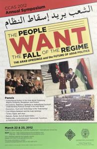 Poster for 2012 Symposium Featuring Protestors from the Arab Uprisings