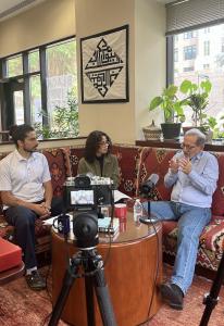 Shu Kaman? hosts Sindaha and Idihoum are pictured here conducting an interview with Professor Rashid Khalidi.