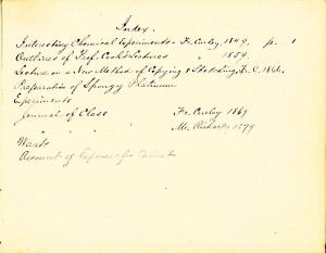 Index from Father Curley's Physics Journal