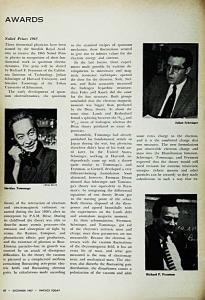 Award Citation for Nobel Prize in Physics published in Physics Today 1965