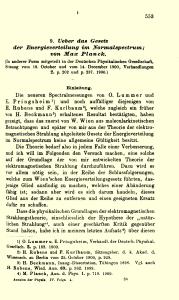 1st Page of Planck's 1901 Article