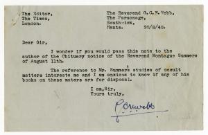 Typed letter from Reverend G.C.N. Webb to Hector Stuart-Forbes, August 20, 1948