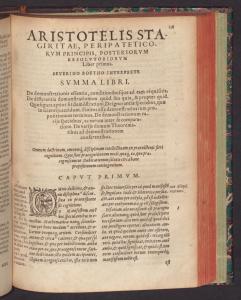 Title page from Toledo's Commentary on Aristotle's Posterior Analytics