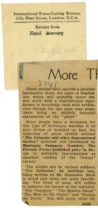 A clipped review extracted from the Natal Mercury, 1937