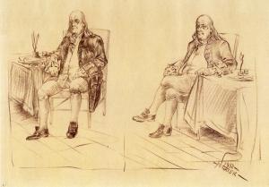 Drawing of Benjamin Franklin