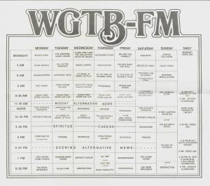 Weekly program schedule