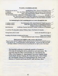 Page three of program with a continuation of the Order of Service. 