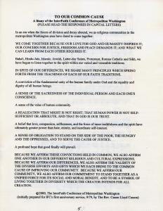 Page five of the program with the text of a responsive reading.
