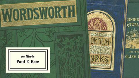 Three Wordsworth book covers, with the Paul F. Betz bookplate