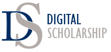 Digital Scholarship logo, showing intersecting letters D and S