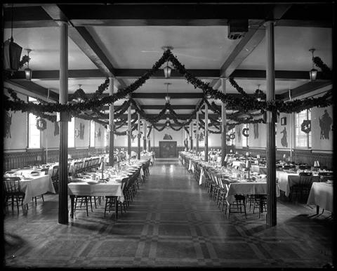 Refectory, decorated for the holidays