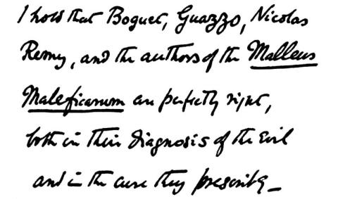 Detail from the letter of Montague Summers to John Barker, Esq.