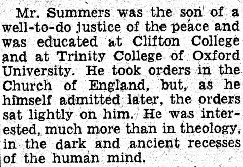 Detail from Summers' Associated Press obituary, 1948
