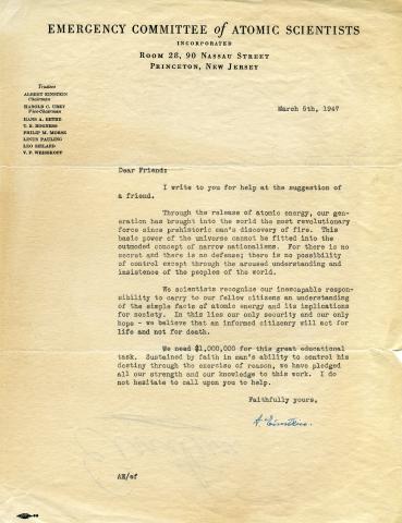 Einstein letter 1