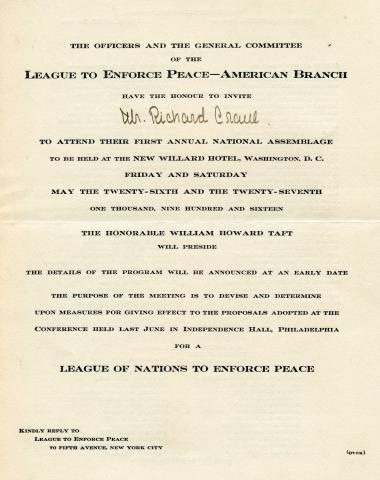 Invitation to Richard T. Crane