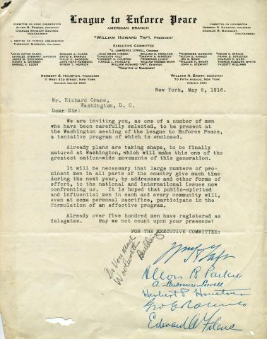 Letter from William Howard Taft