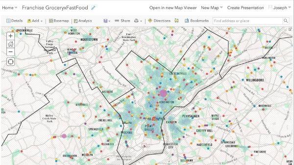 map of Philadelphia showing locations of McDonalds