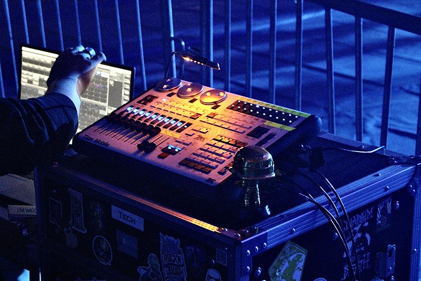 Mixer at a concert during a live performance.