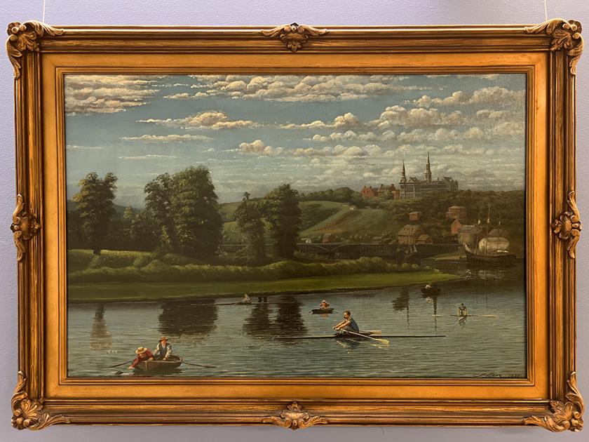 "Sculling on the Potomac" Painting