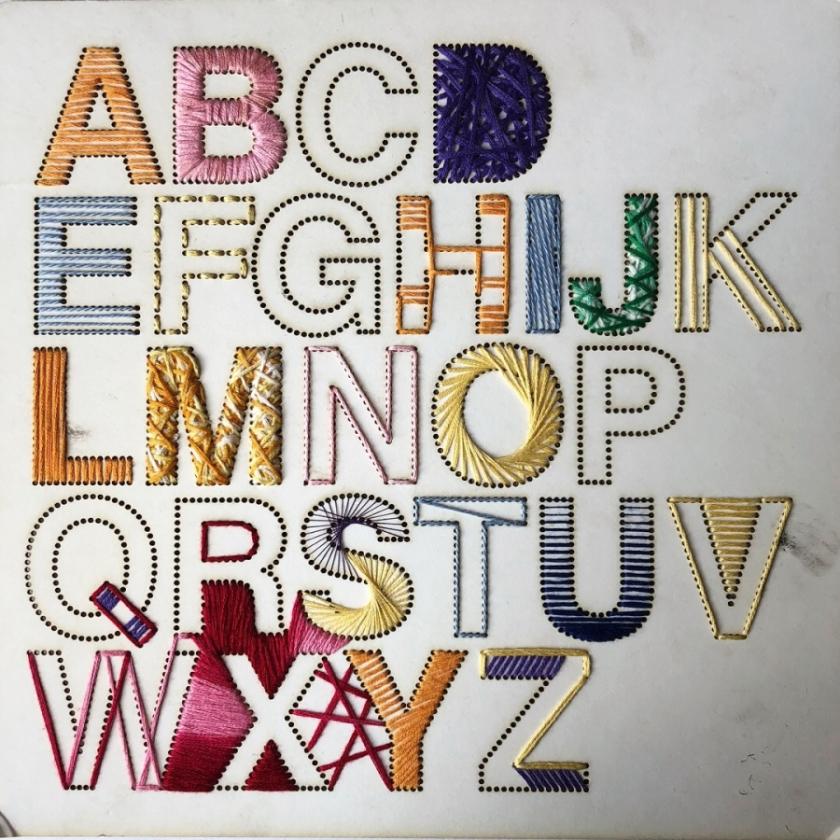 Embroidered alphabet