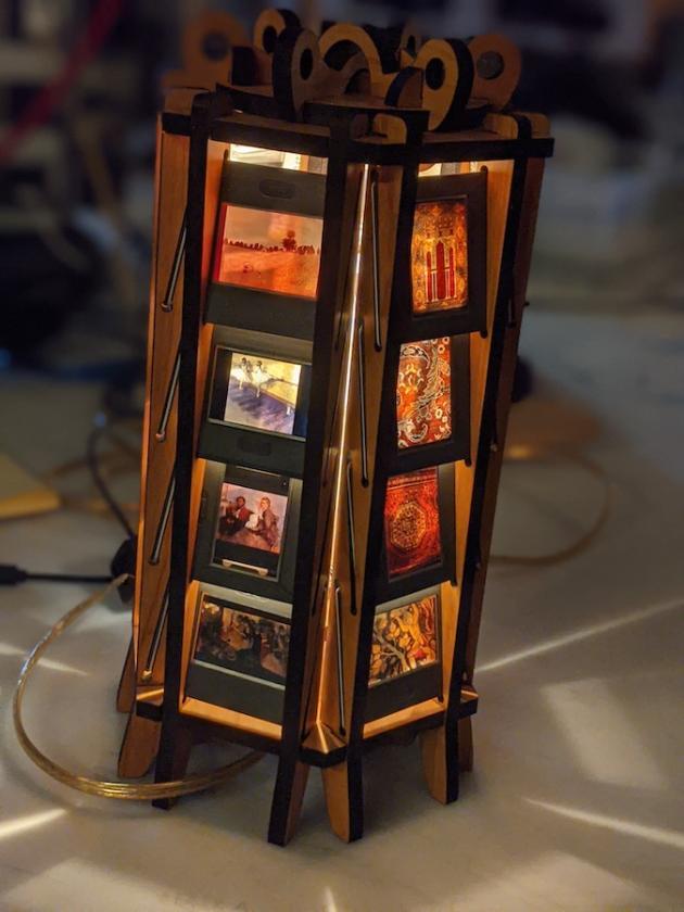 image of a lamp made from fine art slides