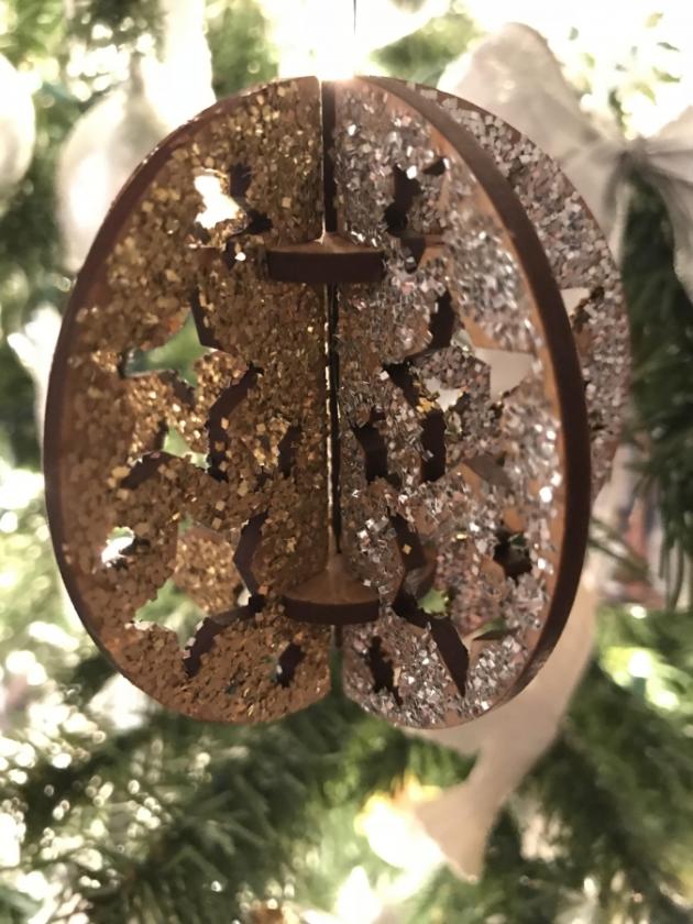 Laser-cut Christmas ornament