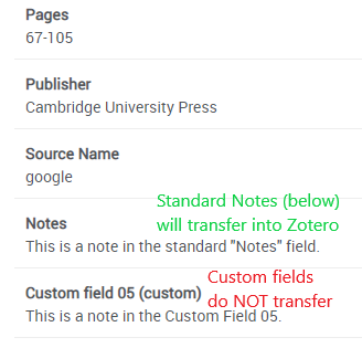 Refworks citation with notes and custom note fields.