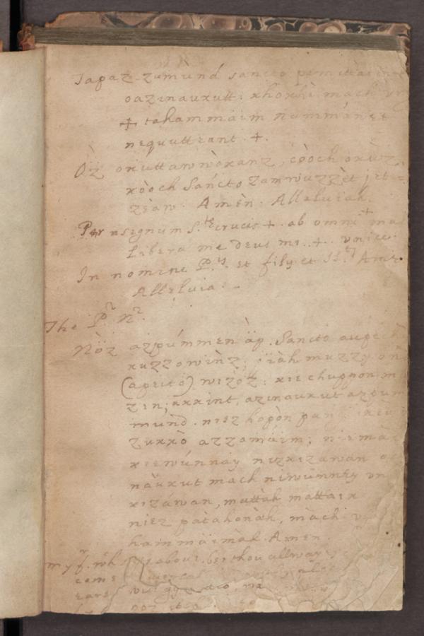 Prayers written in Piscataway language by Andrew White, S.J. p.1