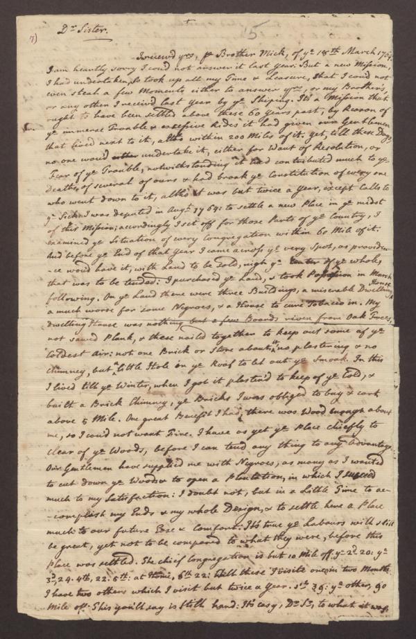 Letter written by Joseph Mosley, S.J., to his sister, October 10, 1766 p1