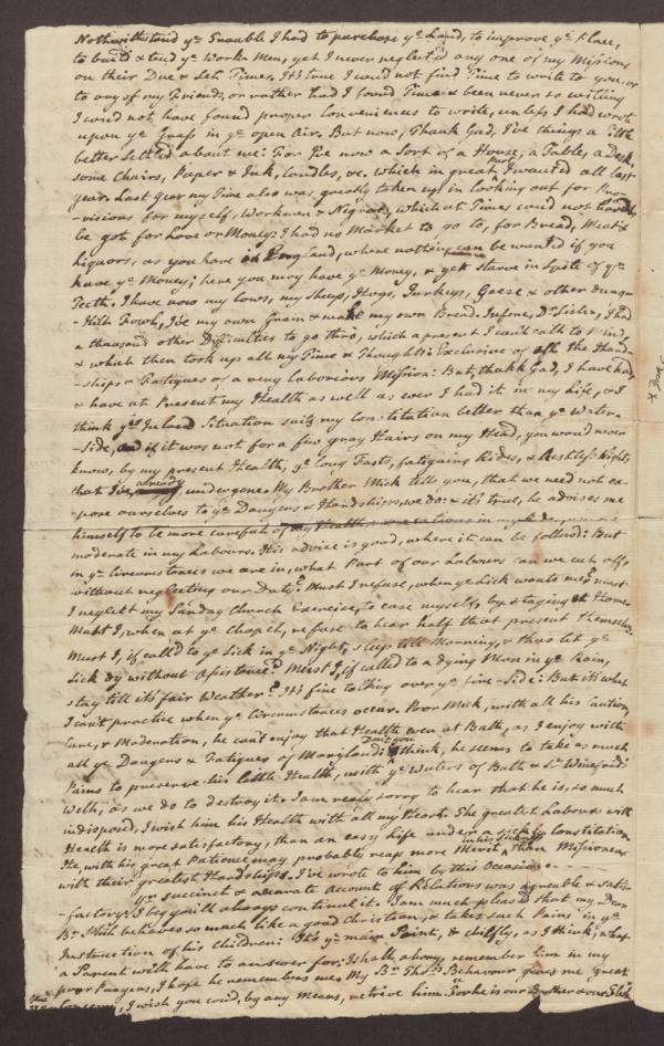 Letter written by Joseph Mosley, S.J., to his sister, October 10, 1766 p2