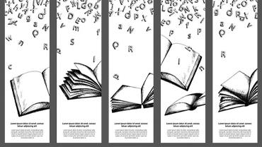 several bookmark designs on adobe illustrator