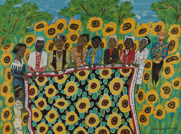 Faith Ringgold, Sunflower Quilting Bee at Arles lithograph