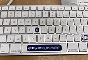 Keyboard with Vinyl Stickers On Top of the Keys