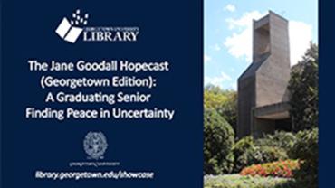 Slide of the hopecast project with exterior of Lauinger Library