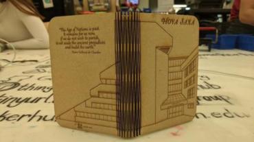 Details of a book from the laser cutter. 