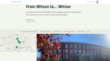 front page of the StoryMap called From Wilson to....Wilson