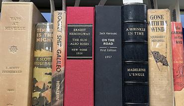 Thumbnail of rare books on a shelf