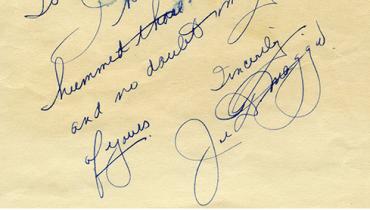 Joe DiMaggio note