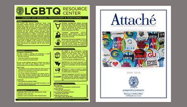 LGBTQ Resource Center brochure and Attache