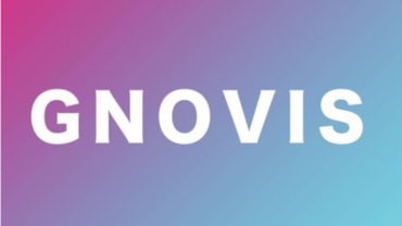GNOVIS in white text with a gradient of color from magenta to purple to blue in the background.