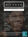 Event Flyer for Bex Kwan Poetry Performance
