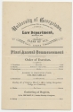 Program for Law Department’s first commencement in 1872