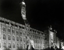 Healy Hall illuminated for the university’s sesquicentennial celebration, 1939