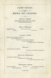 Printed menu, Mardi Gras, 1876