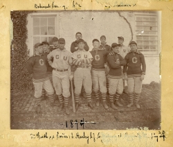 Black and white photograph of baseball team 1894